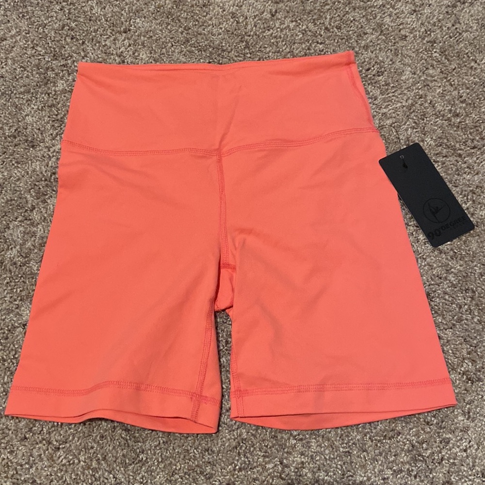 90 Degree By Reflex High Waist Power Flex Yoga Shorts,Size -M